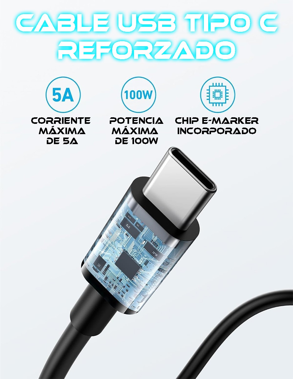 Cargador pared USB tipo C 60 W 3