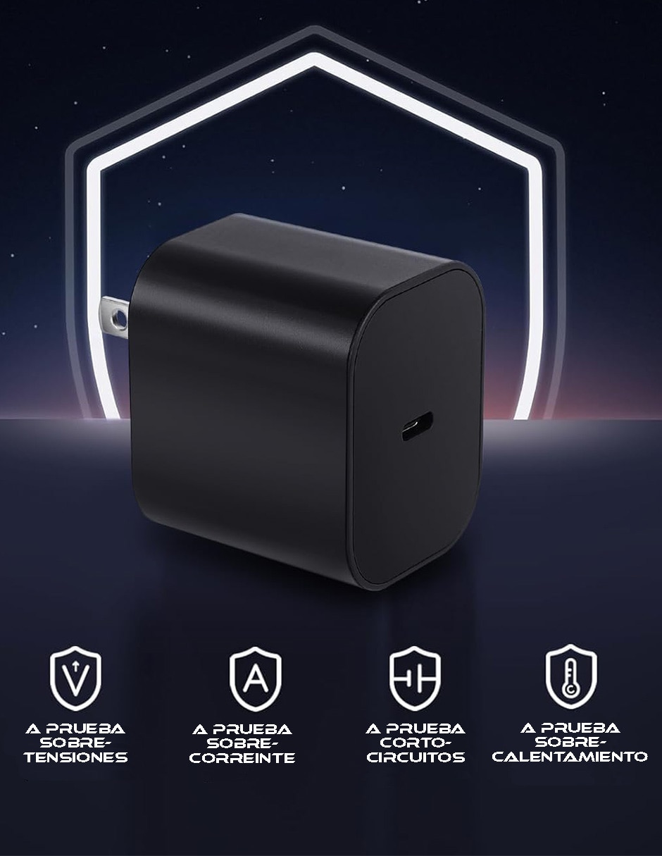 Cargador pared USB tipo C 60 W 6