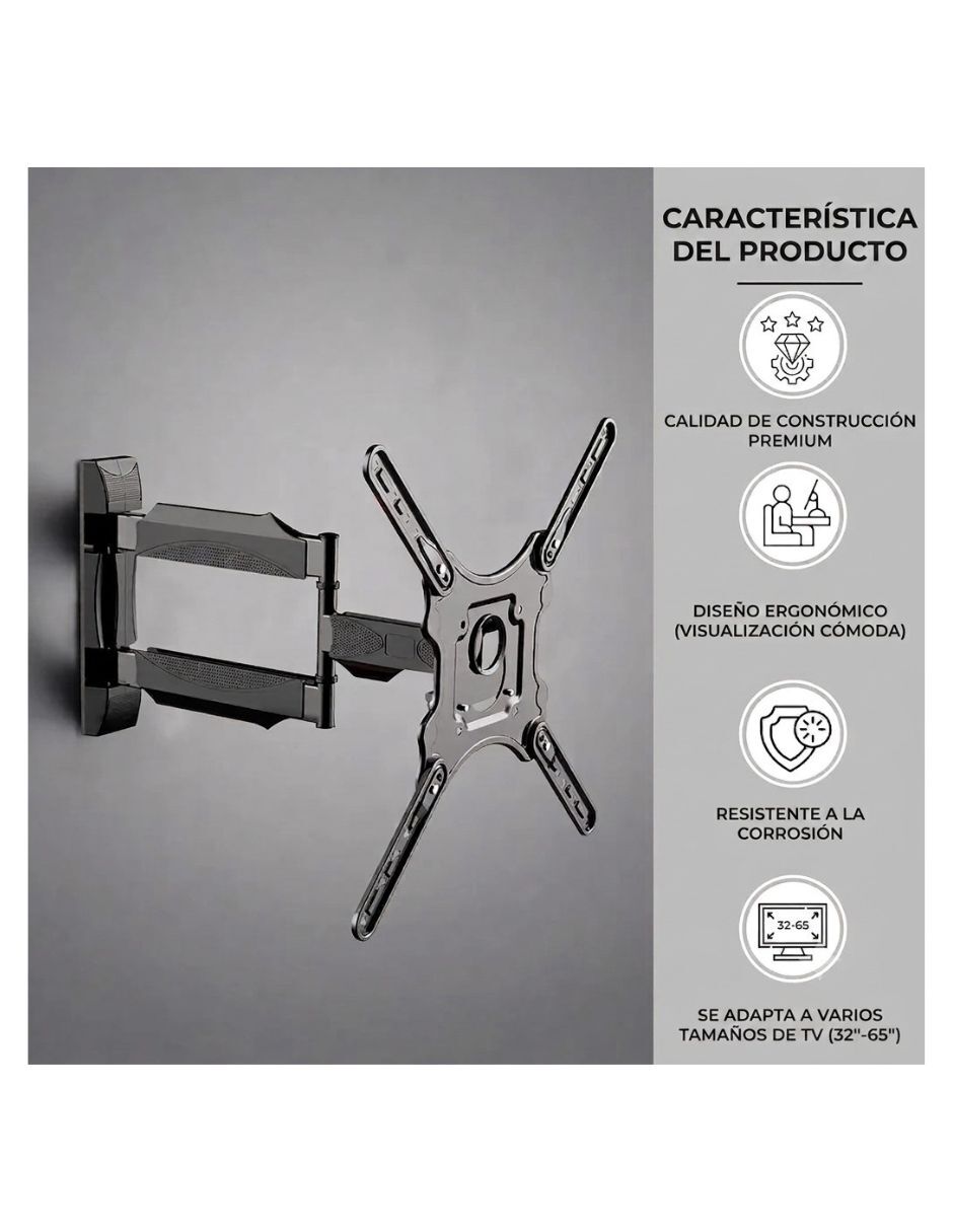 Soporte de pared para pantalla articulado 32 - 65 pulgadas 6