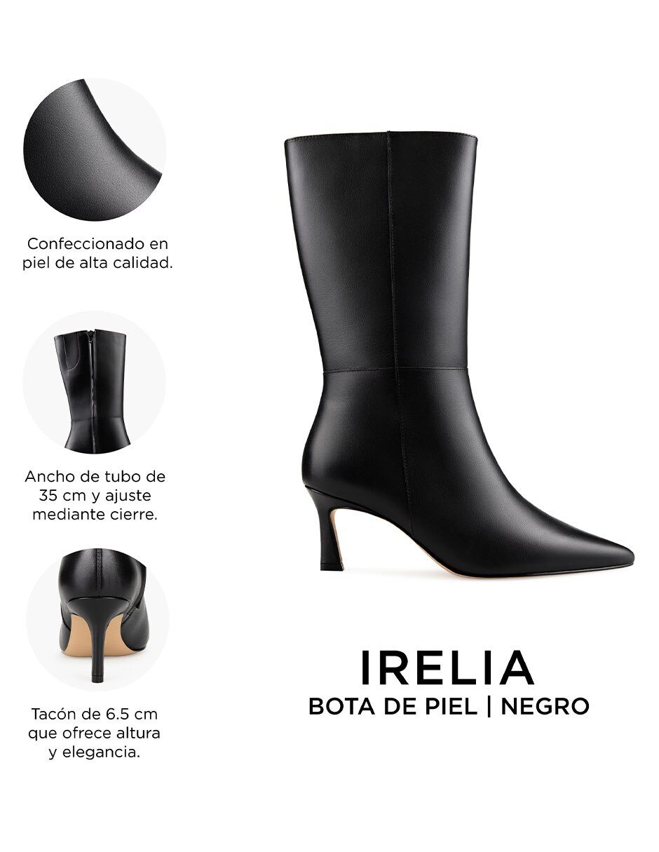 Bota abajo de la rodilla de piel para mujer 6