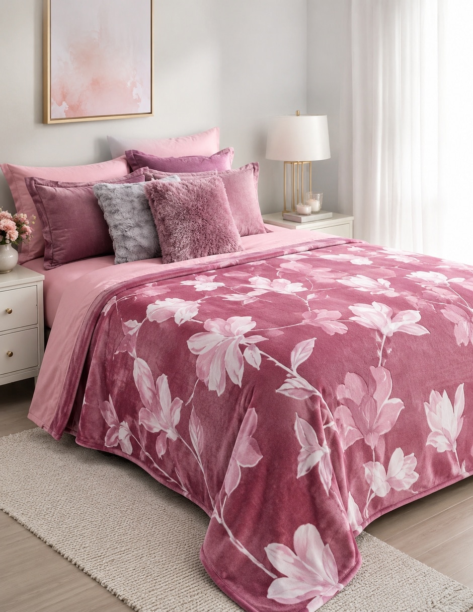 Cobertor estampado floral