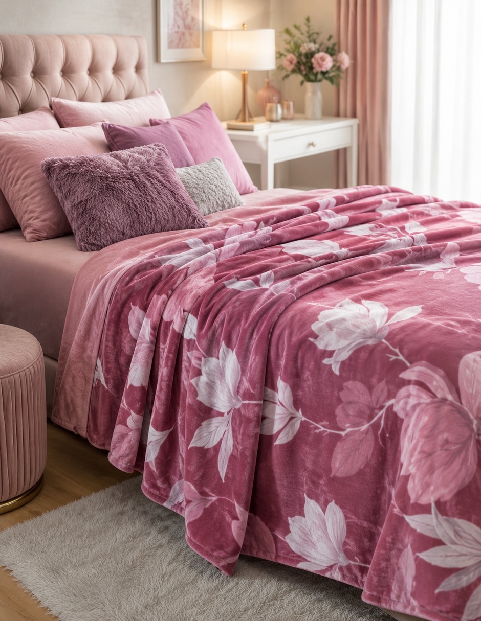 Cobertor estampado floral 3