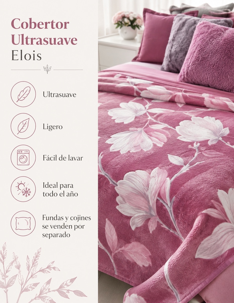 Cobertor estampado floral 2