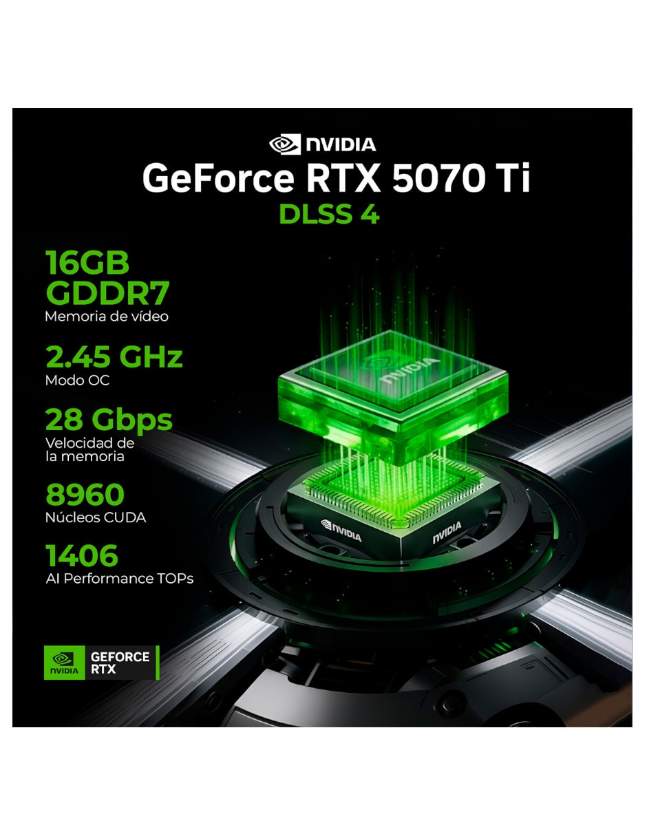 Computadora gamer Intel core ultra 9 Nvidia GeForce Rtx 5070 Ti 32 GB RAM 1 TB