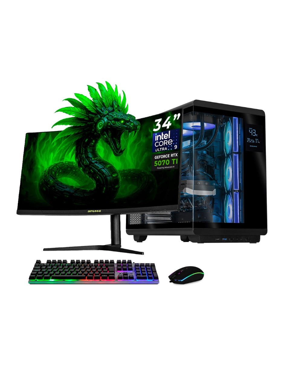 Computadora gamer 34 pulgadas Uwqhd Intel core ultra 9 Nvidia GeForce Rtx 5070 Ti 32 GB RAM 1 TB