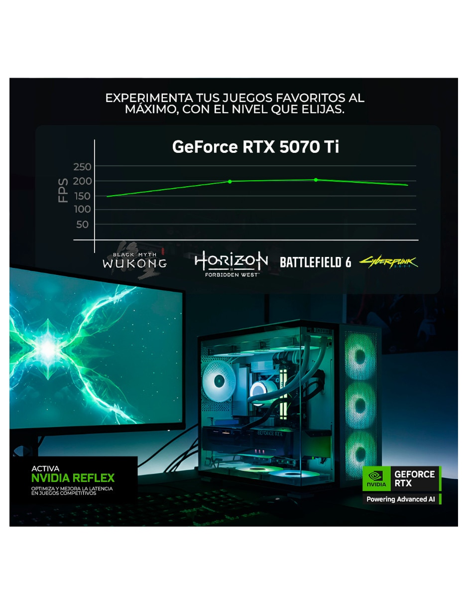 Computadora gamer 34 pulgadas Uwqhd Intel core ultra 9 Nvidia GeForce Rtx 5070 Ti 32 GB RAM 1 TB 7