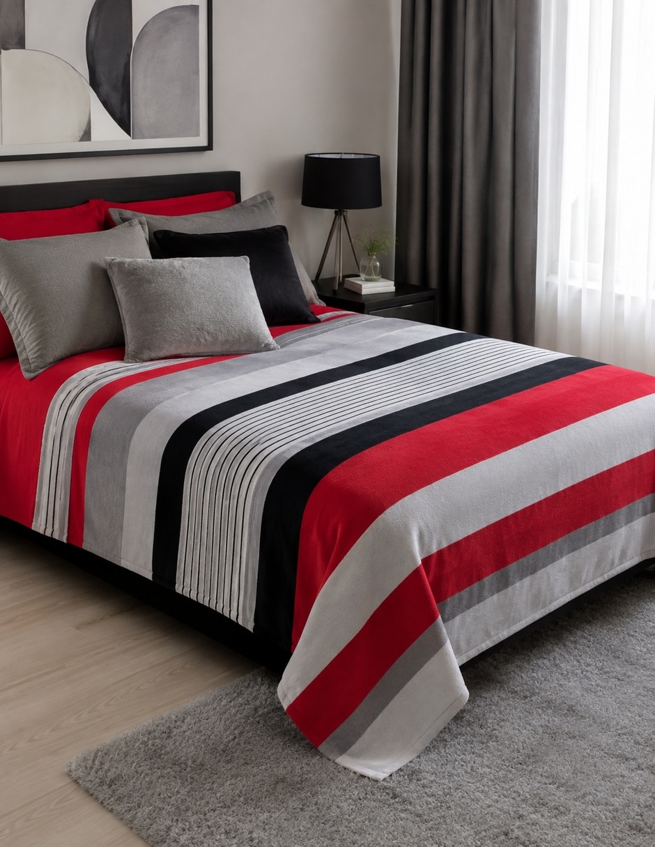 Cobertor estampado a rayas 3