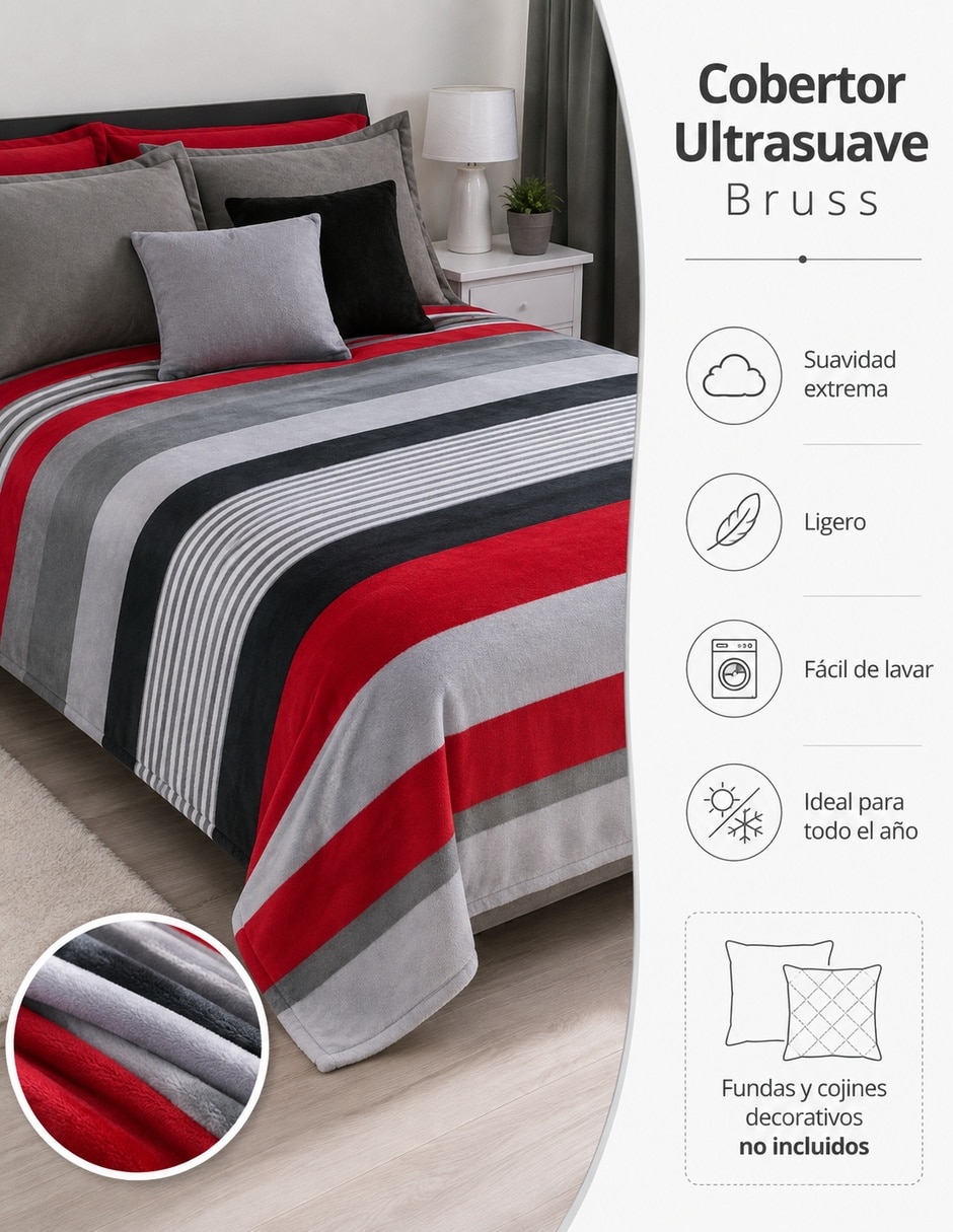 Cobertor estampado a rayas 2