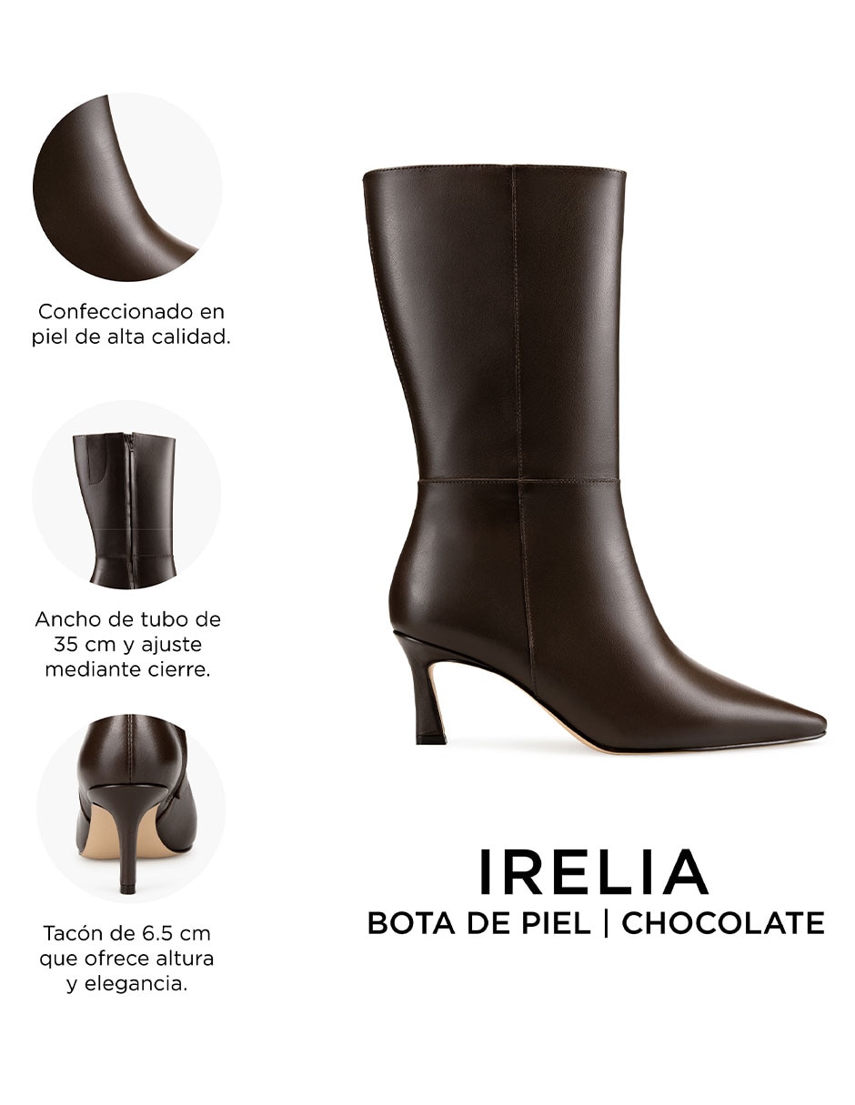 Bota abajo de la rodilla botas de piel para mujer 6