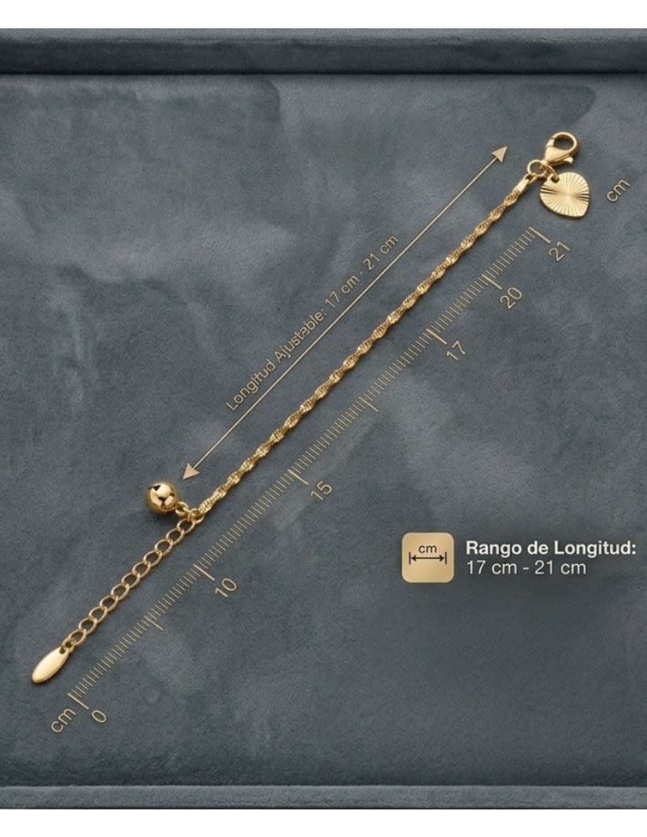 Pulsera de Oro laminado con Sin gema 14 K Joyería Juvenil acabado 6