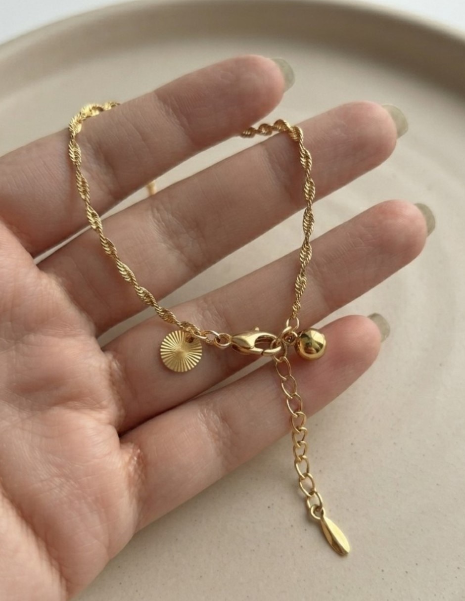 Pulsera de Oro laminado con Sin gema 14 K Joyería Juvenil acabado 3