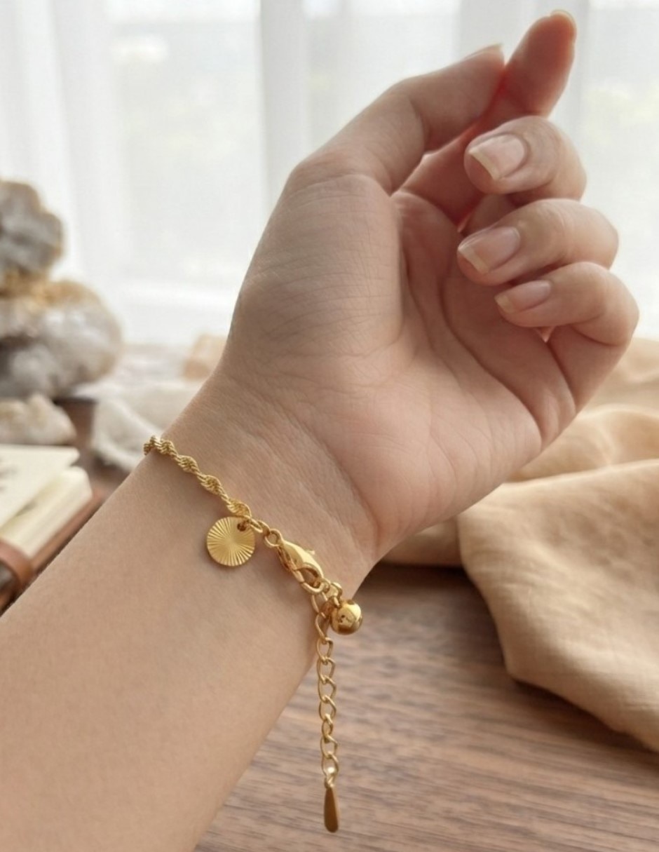 Pulsera de Oro laminado con Sin gema 14 K Joyería Juvenil acabado 4
