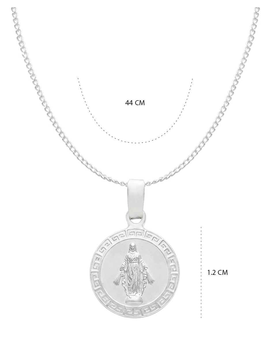 Collar con dije de cadena religioso de plata 6