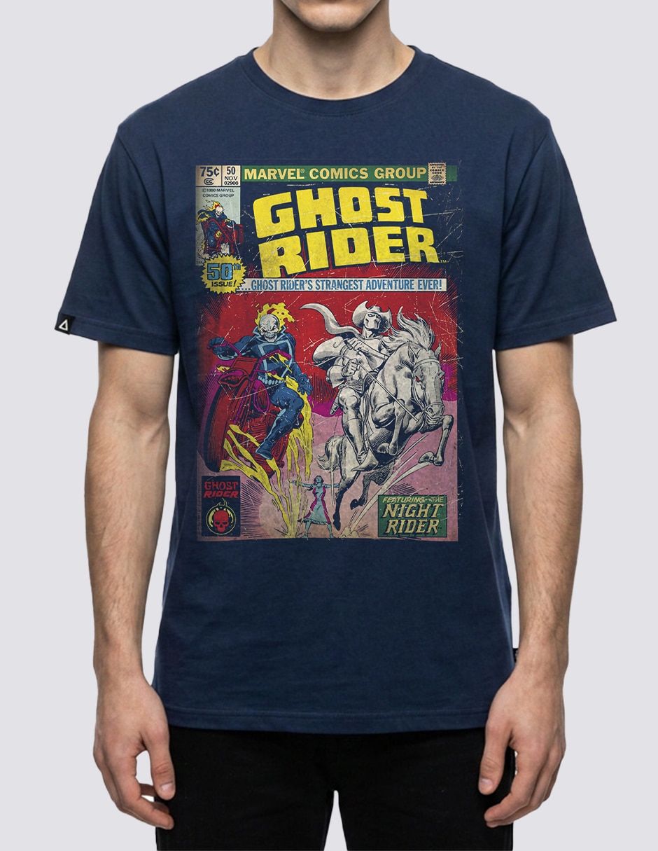 Playera Ghost Rider Comic cuello redondo para hombre 3
