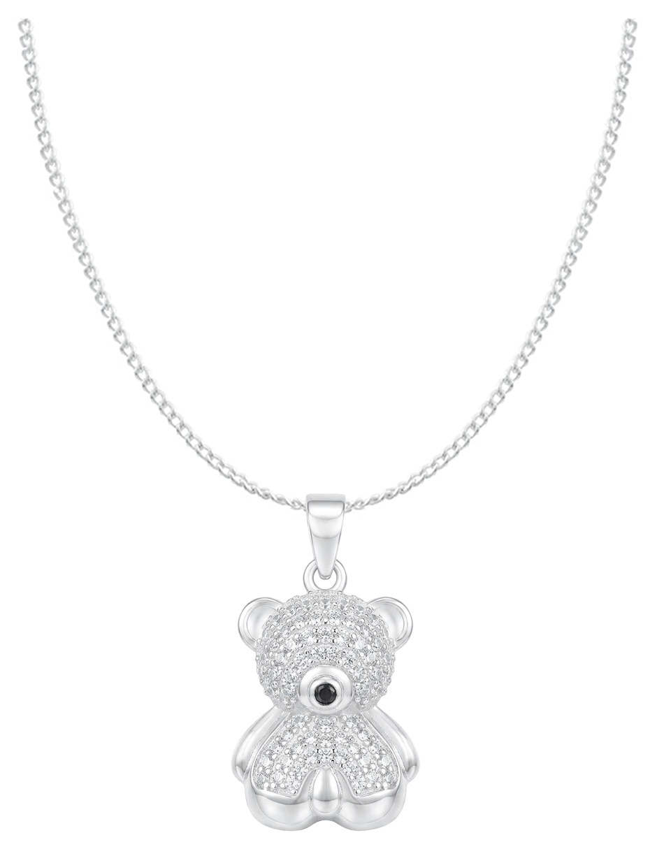 Collar con dije de cadena oso de plata 5