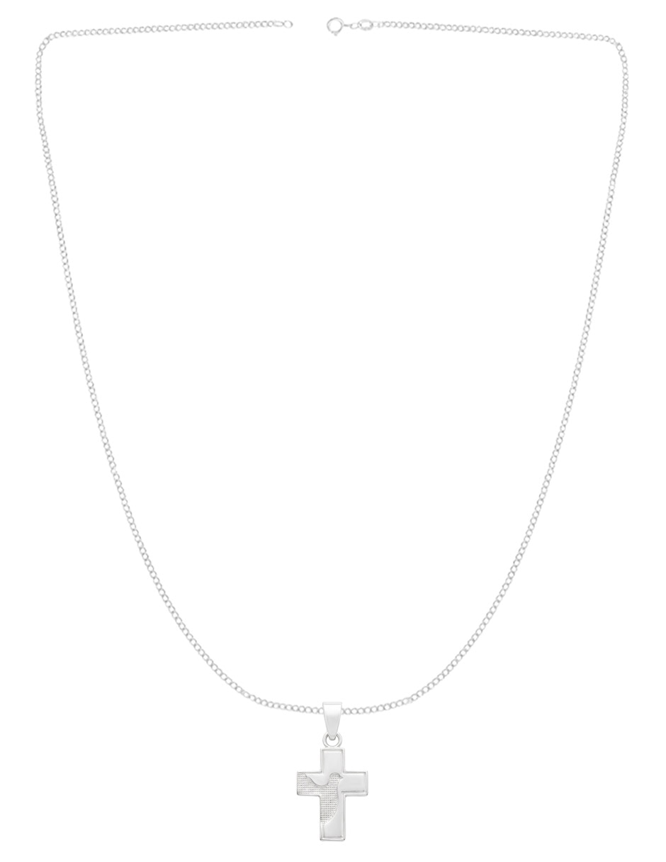 Collar con dije de cruz de plata