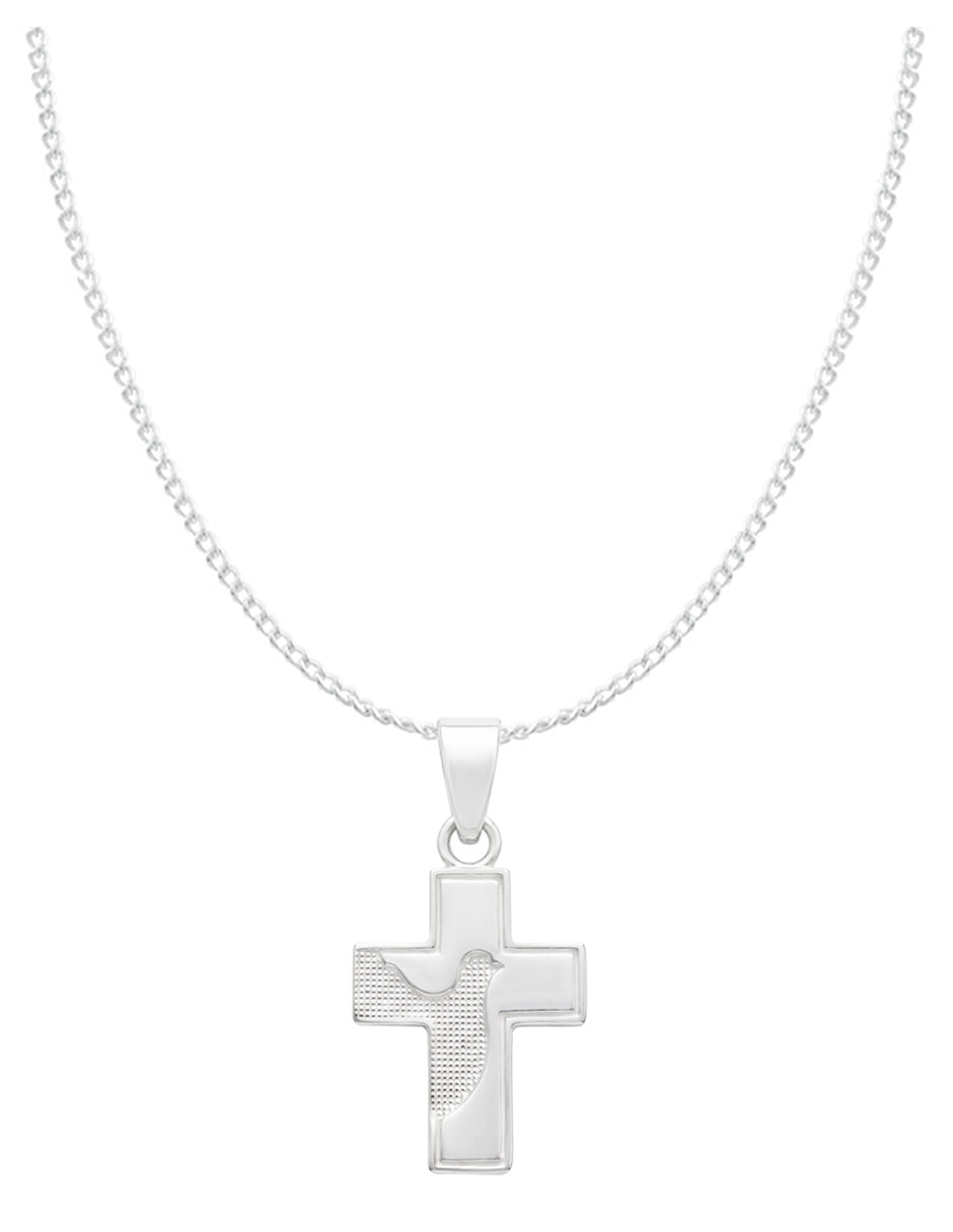 Collar con dije de cruz de plata