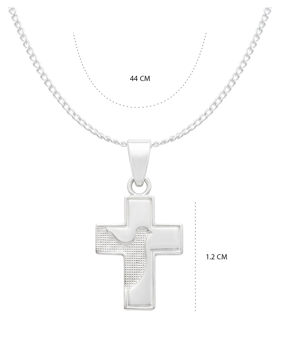 Collar con dije de cruz de plata 5