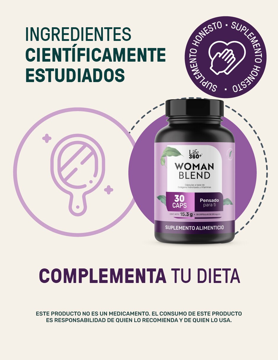 Woman Blend con Colágeno Hidrolizado de 30 cápsulas 4