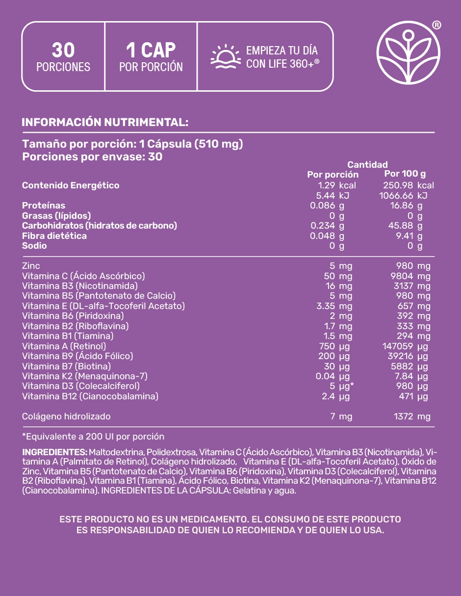 Woman Blend con Colágeno Hidrolizado de 30 cápsulas 2