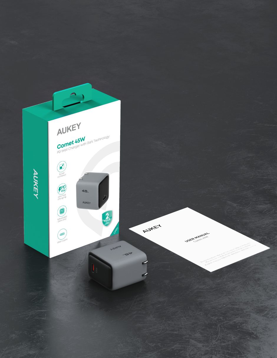 Cargador pared AUKEY PA-C2-G USB 45 W
