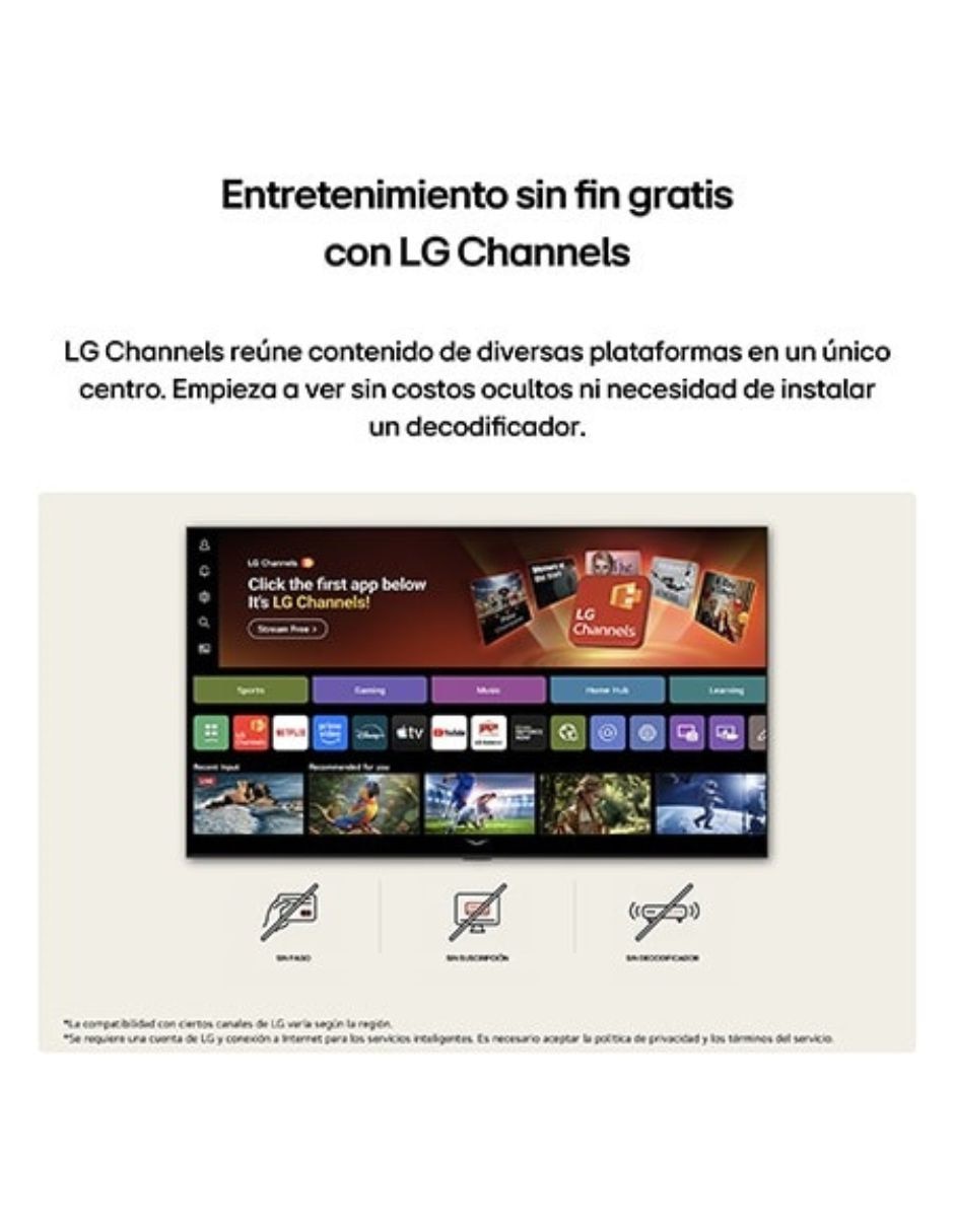 Pantalla smart tv nanocell de 4k 55nu855bpsa con webos con ai sound 4