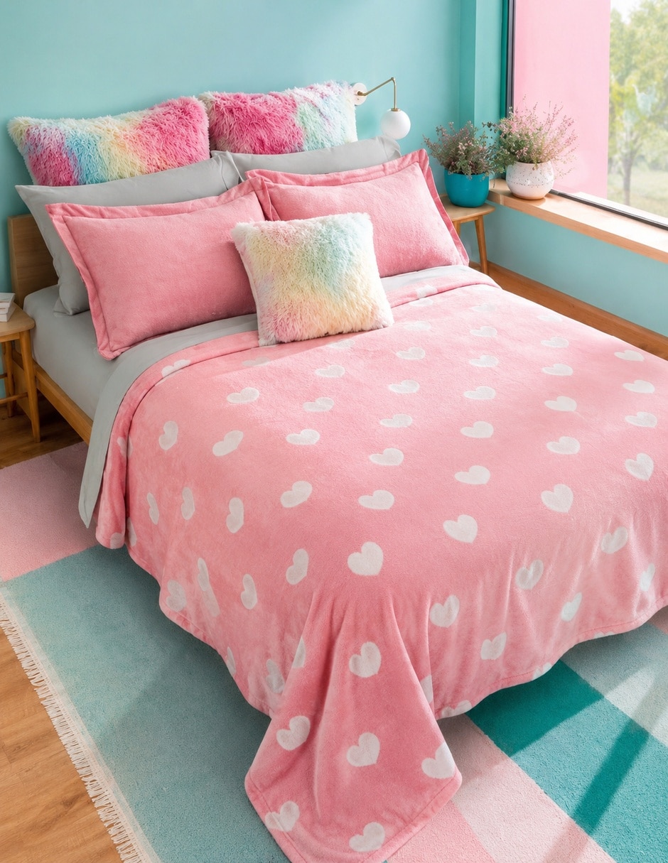 Cobertor estampado Corazones