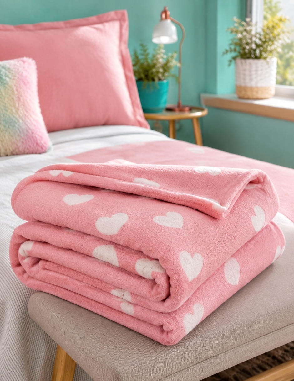 Cobertor estampado Corazones 4
