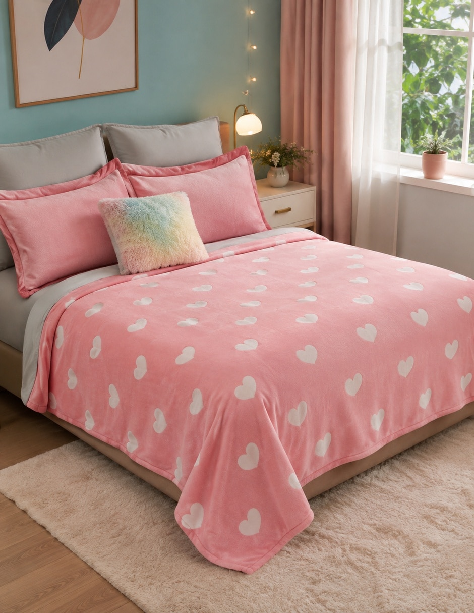 Cobertor estampado Corazones 3