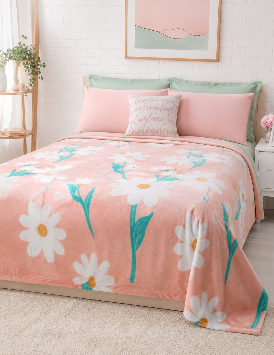 Cobertor estampado floral