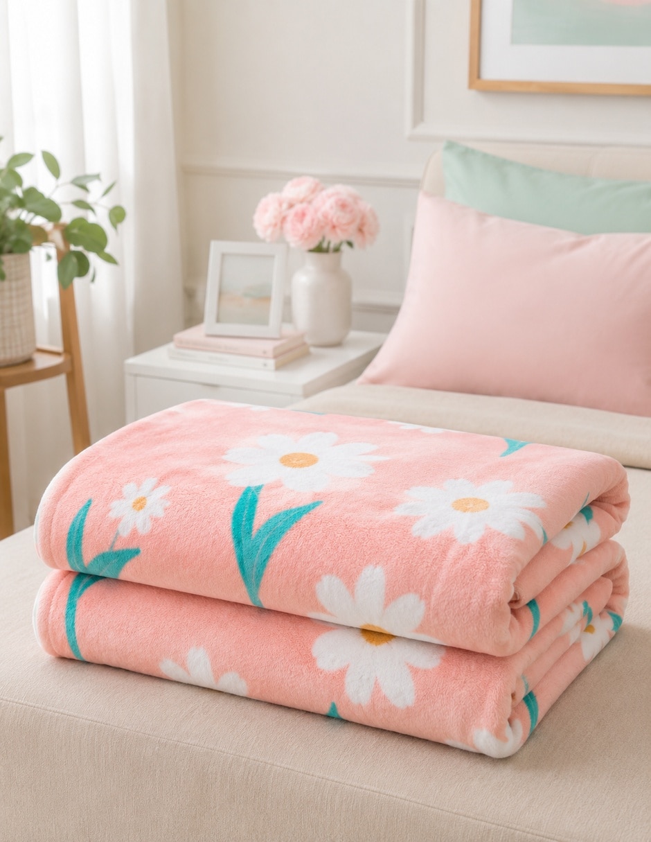 Cobertor estampado floral 3