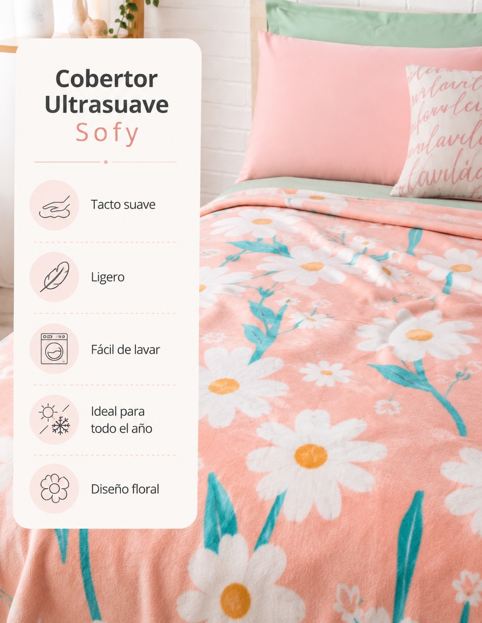 Cobertor estampado floral 2