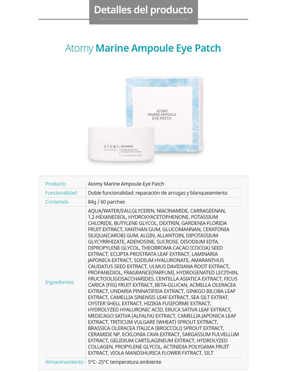 Parches para rostro parches coreanos antiarrugas hidrogel de colágeno atomy 8