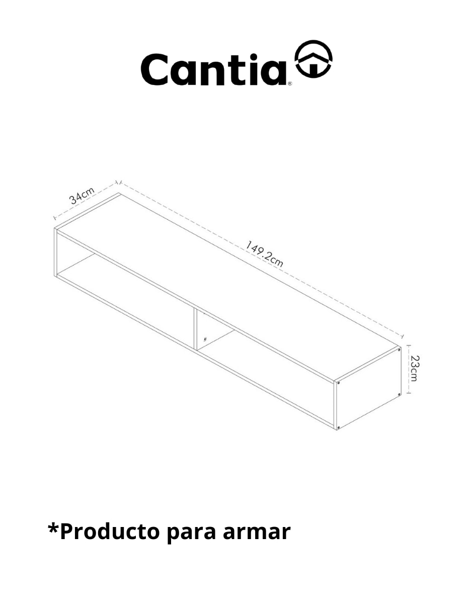 Mueble flotante para TV Sí INDO de MDF 4