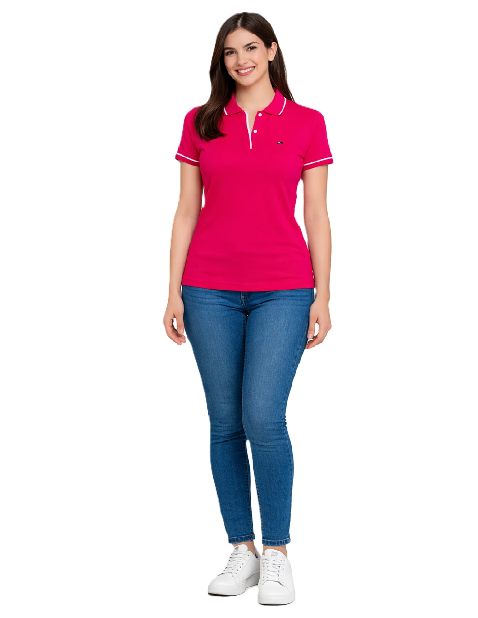 Playera manga corta cuello polo para mujer 5
