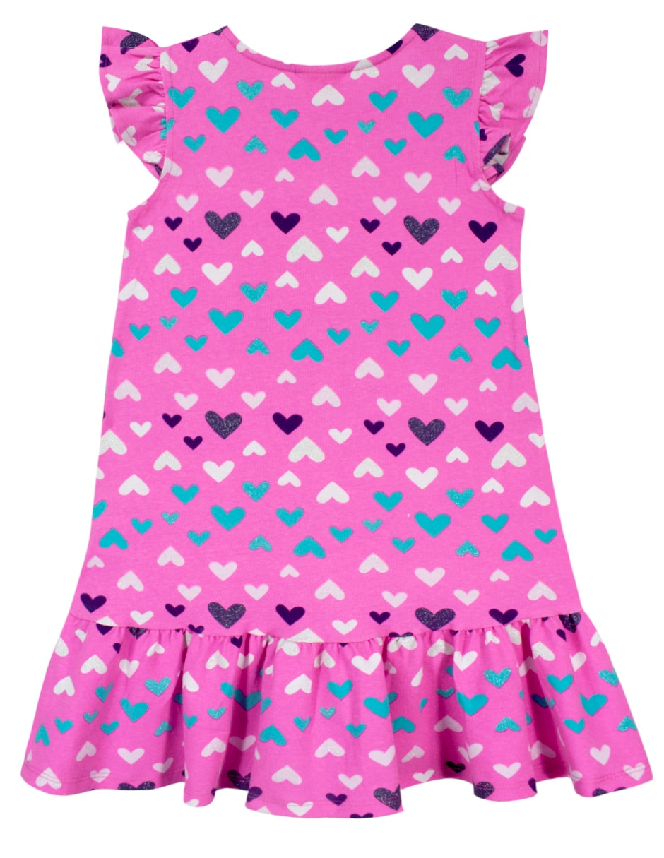 Vestido barbie manga volantes para niña