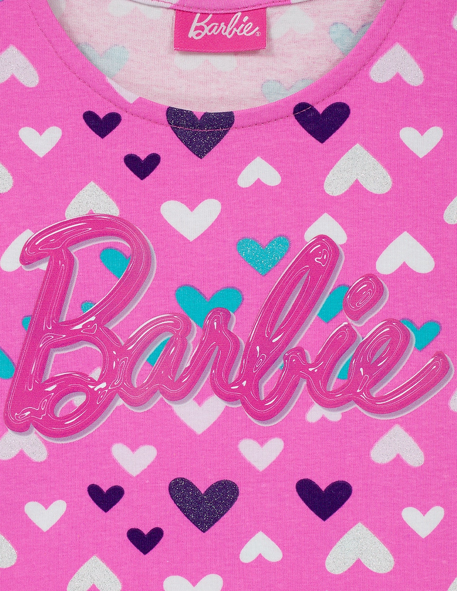 Vestido barbie manga volantes para niña