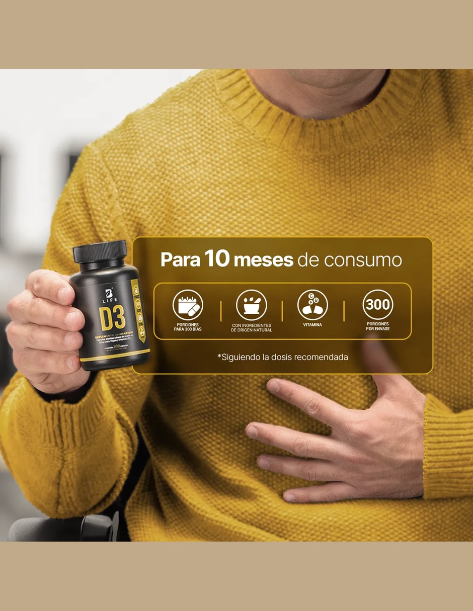 Vitamina D3 Vitamina B LIFE Cápsulas para (si aplica) Unisex 5