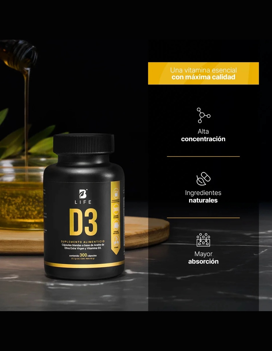 Vitamina D3 Vitamina B LIFE Cápsulas para (si aplica) Unisex 4