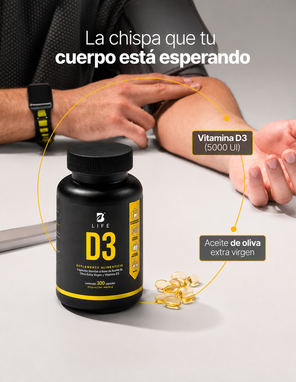 Vitamina D3 Vitamina B LIFE Cápsulas para (si aplica) Unisex 2