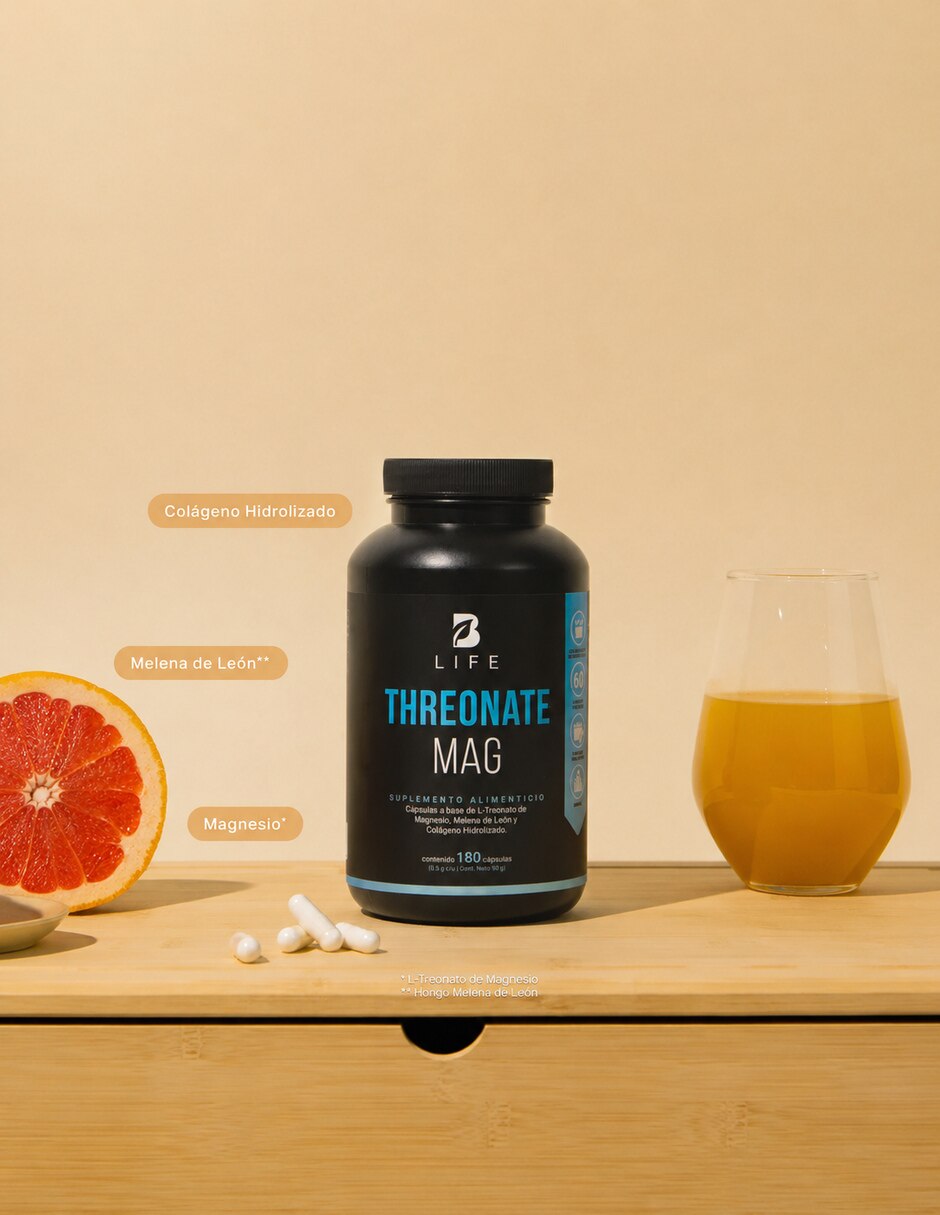 Threonate mag Vitamina B LIFE Cápsulas para (si aplica) Unisex 5