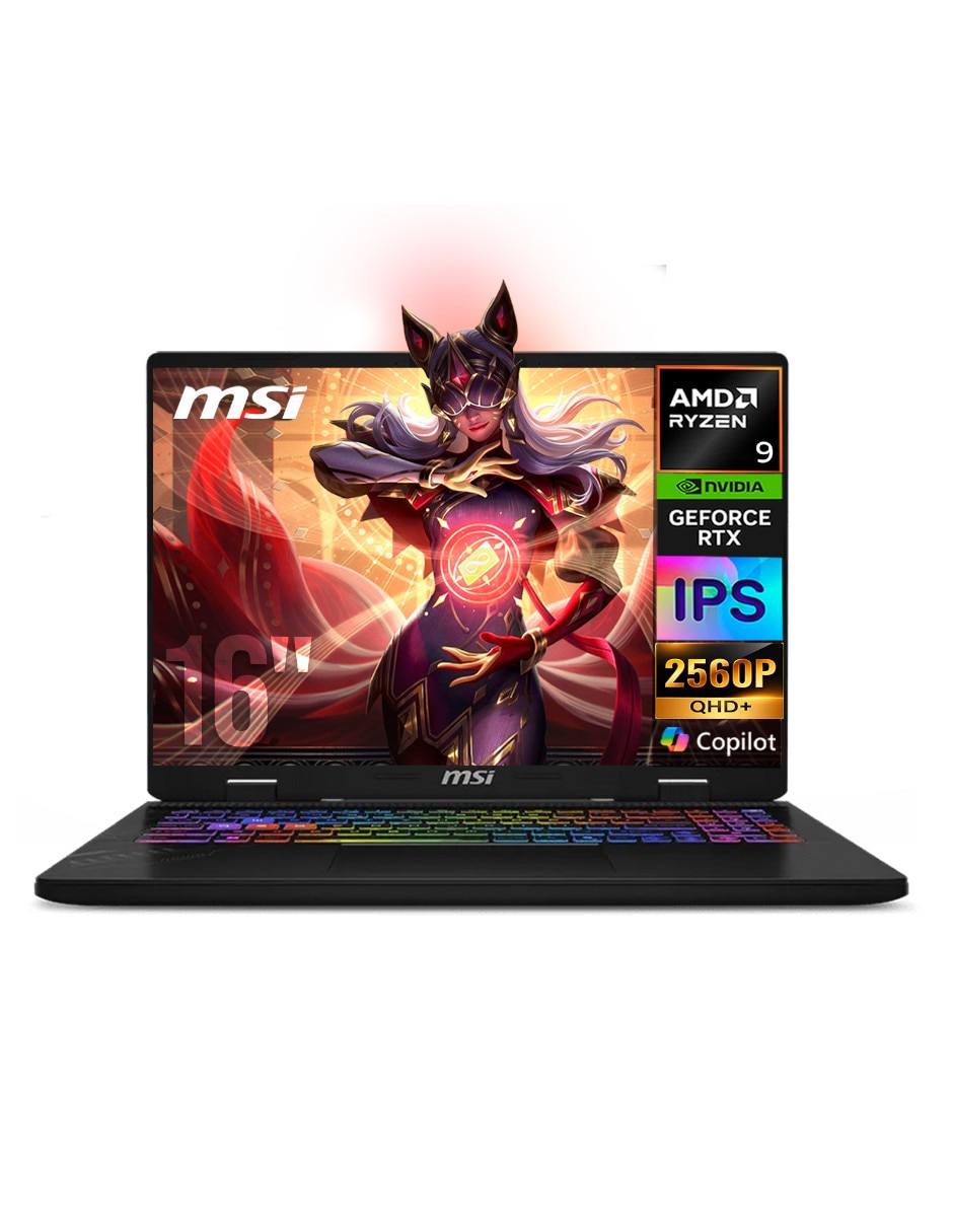 Laptop gamer No D8WFKG-015U 16 pulgadas QHD+ AMD Ryzen 9 NVIDIA GeForce RTX 5060 32 GB RAM No aplica 1 TB Laptop gamer No D8WFKG-015U 16 pulgadas QHD+ AMD Ryzen 9 NVIDIA GeForce RTX 5060 32 GB RAM No aplica 1 TB