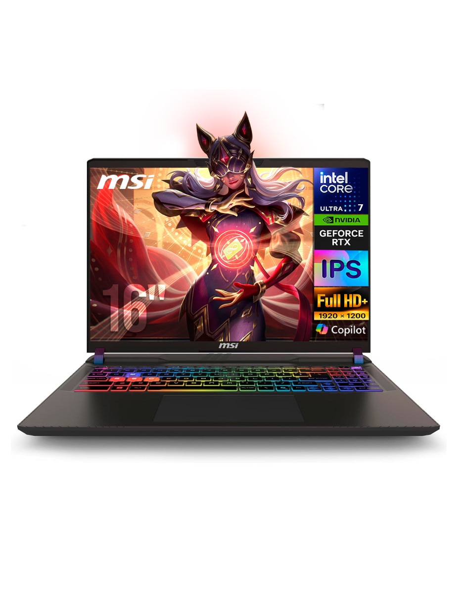 Laptop gamer No VECTOR16HXA2275 16 pulgadas Full HD+ Intel core ultra 7 NVIDIA GeForce RTX 5070 Ti 16 GB RAM No aplica 1 TB Laptop gamer No VECTOR16HXA2275 16 pulgadas Full HD+ Intel core ultra 7 NVIDIA GeForce RTX 5070 Ti 16 GB RAM No aplica 1 TB