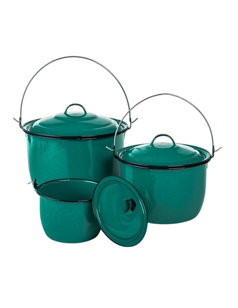 Batería de cocina Bateria Folklore de acero vitrificado 10 piezas 4