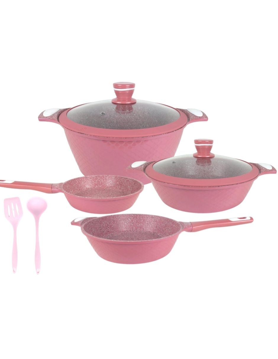 Batería de cocina Sirena de Aluminio fundido antiadherente Cerámica 8 piezas Batería de cocina Sirena de Aluminio fundido antiadherente Cerámica 8 piezas