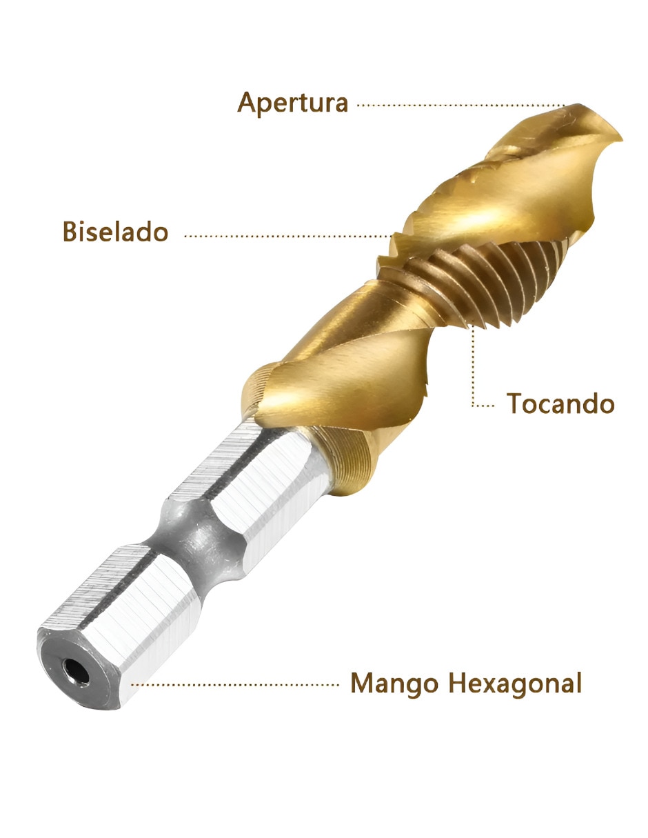 Juego brocas con 6 piezas