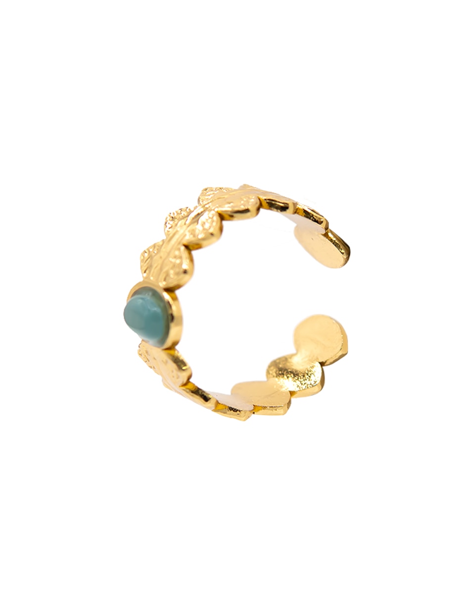 Anillo circular zirconia chapa de oro 4