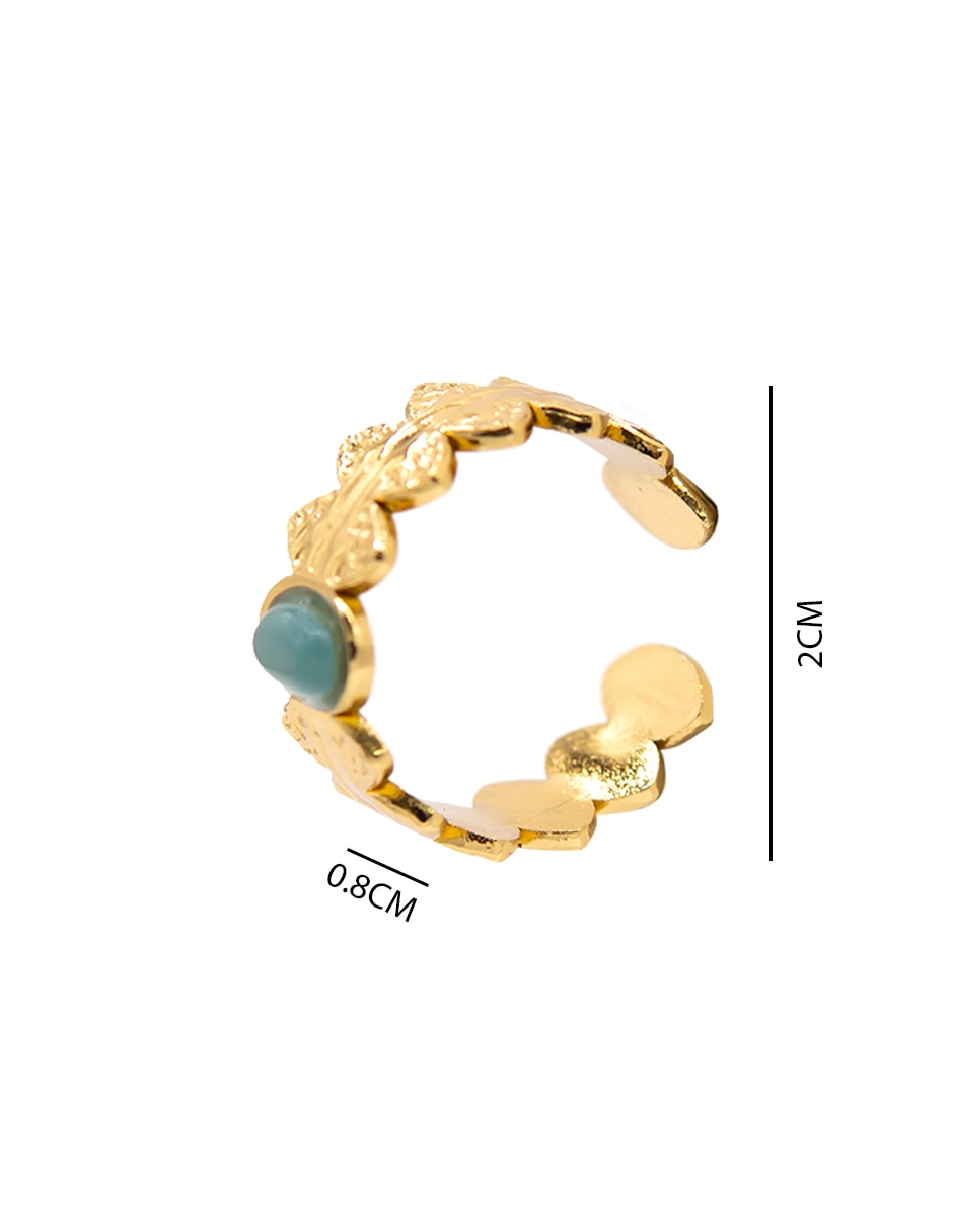 Anillo circular zirconia chapa de oro 5