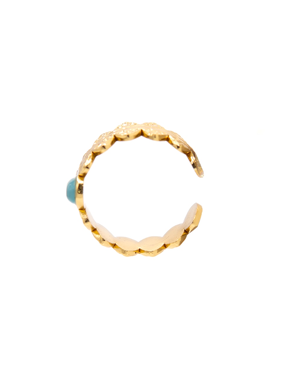 Anillo circular zirconia chapa de oro 3