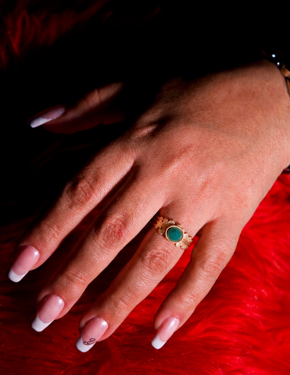 Anillo circular zirconia chapa de oro 2